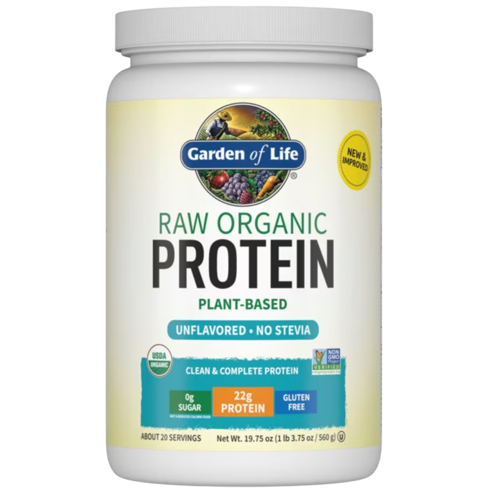 Raw Organic Protein Powder, Unflavored, 19.75 (560 g) Oz