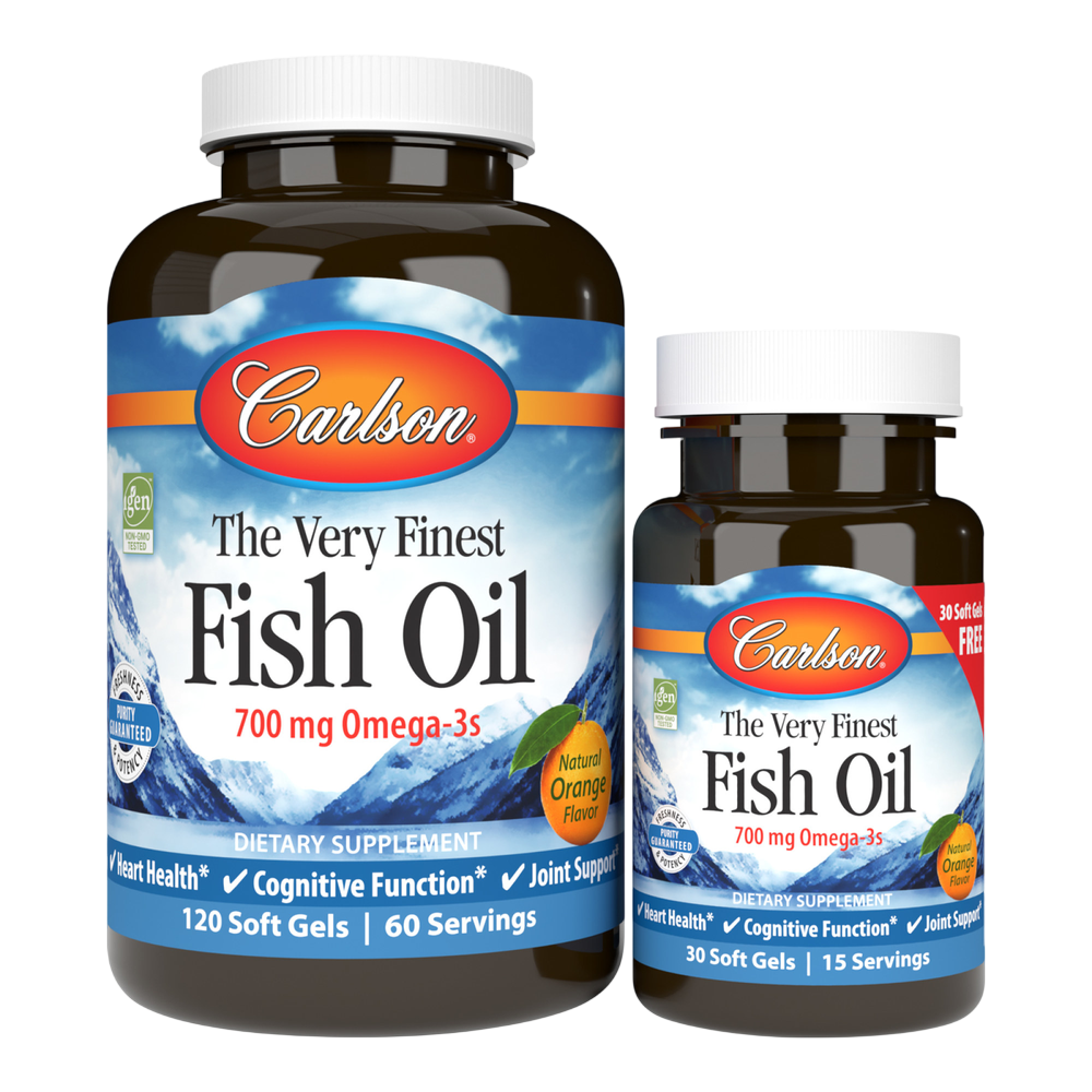 Norwegian The Very Finest Fish Oil, 700 mg of Omega-3s, Orange Flavor, 120 Softgels