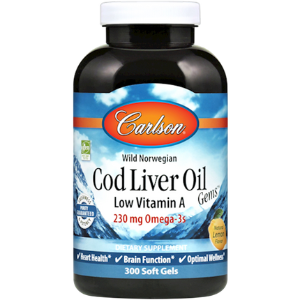 Cod Liver Oil Low Vitamin, 300 Softgels