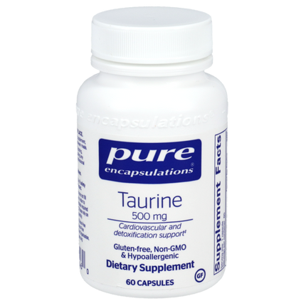 Taurine 500mg, 60 Capsules , Brand_Pure Encapsulations Form_Capsules Requires Consultation Size_60 Capsules