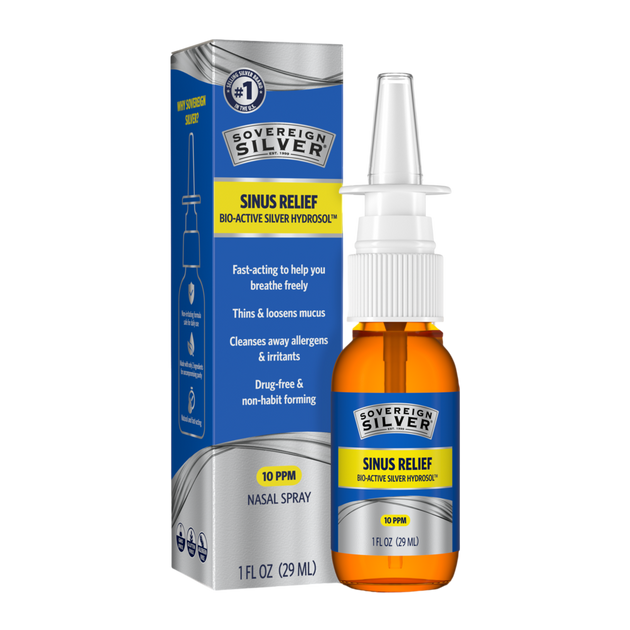 Bio-Active Silver Hydrosol™, 10 ppm, Vertical Spray, 1 Fl Oz (29 mL) Liquid , Brand_Sovereign Silver Form_Liquid Size_1 Oz