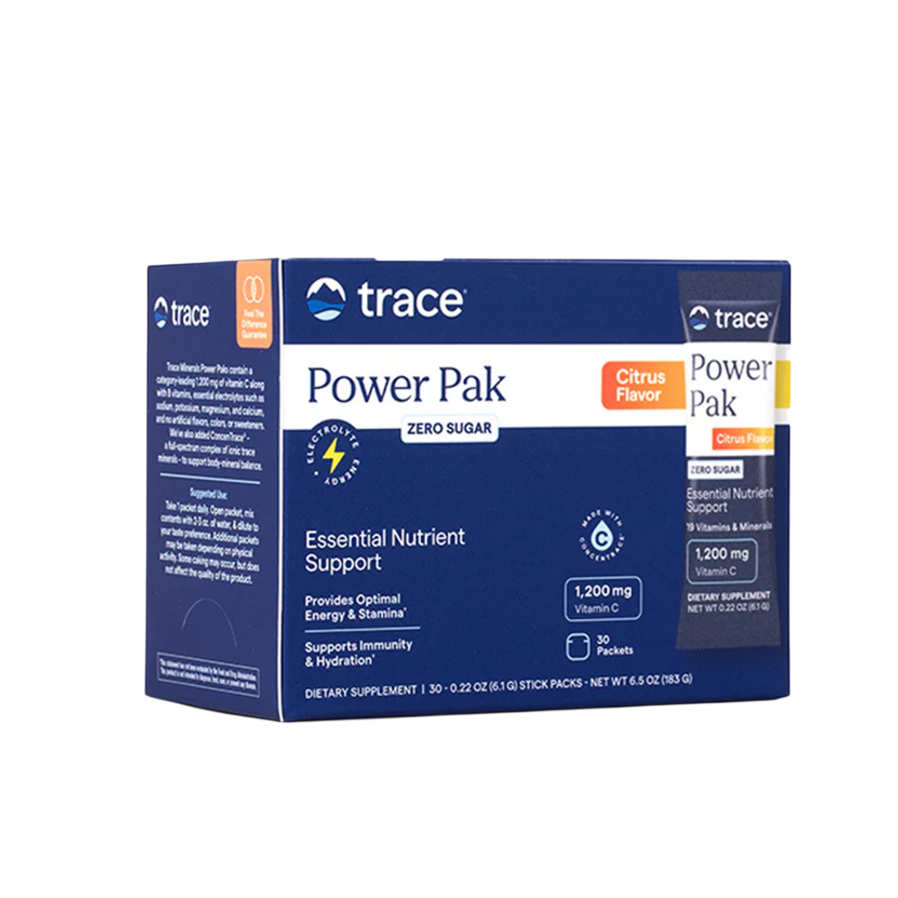 PowerPak Citrus (Sugar Free), 30 Packets , Brand_Trace Minerals Form_Packets Size_30 Packets