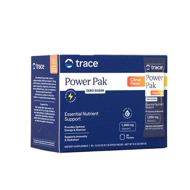PowerPak Citrus (Sugar Free), 30 Packets , Brand_Trace Minerals Form_Packets Size_30 Packets