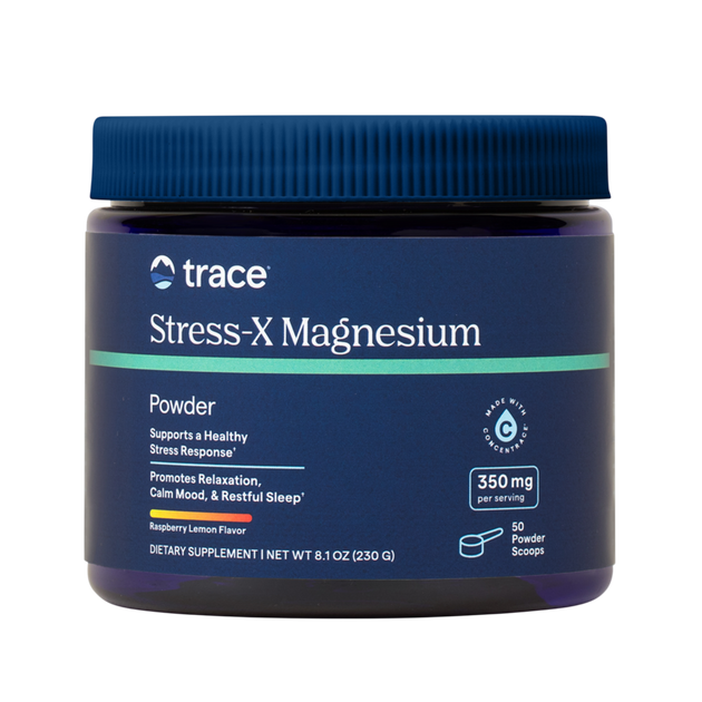 Stress-X Magnesium Powder, Raspberry Lemon, 240 g Powder , Brand_Trace Minerals Form_Powder Size_240 g