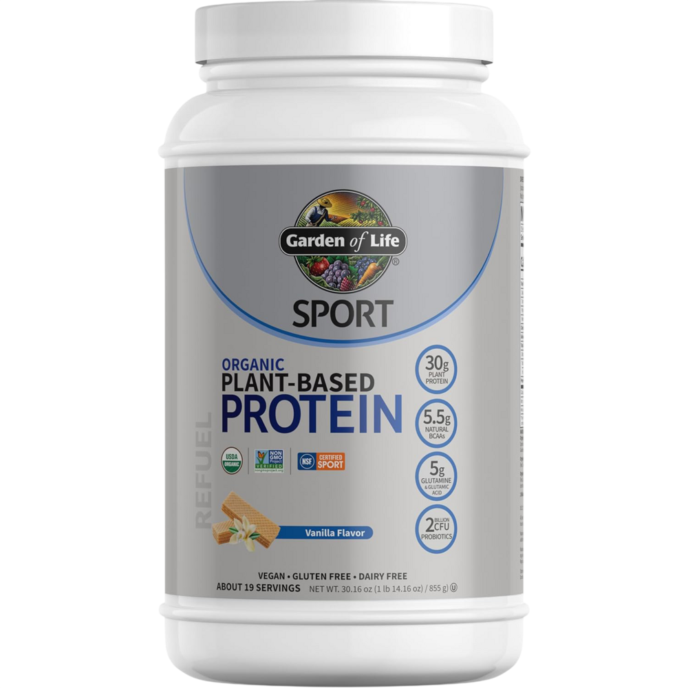 SPORT Organic Plant-Based Protein, Vanilla, 855g