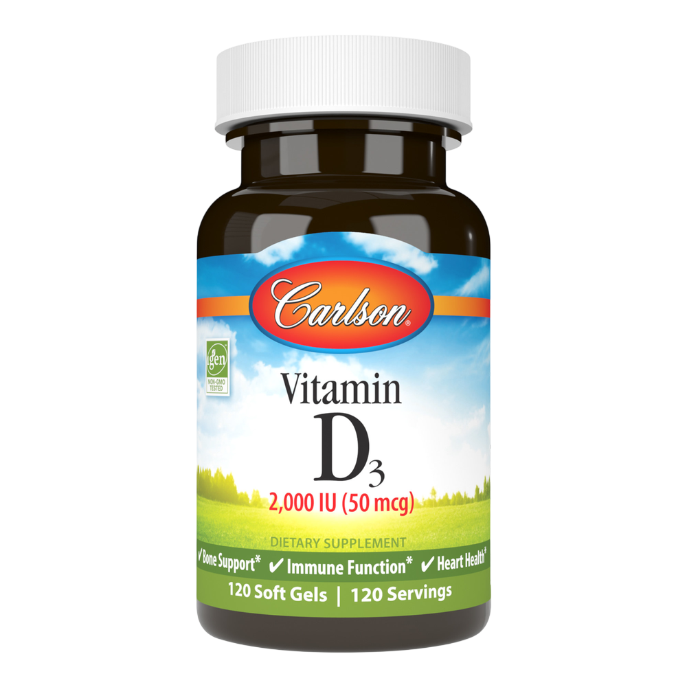 Vitamin D3, 2000 IU, 120 Softgels
