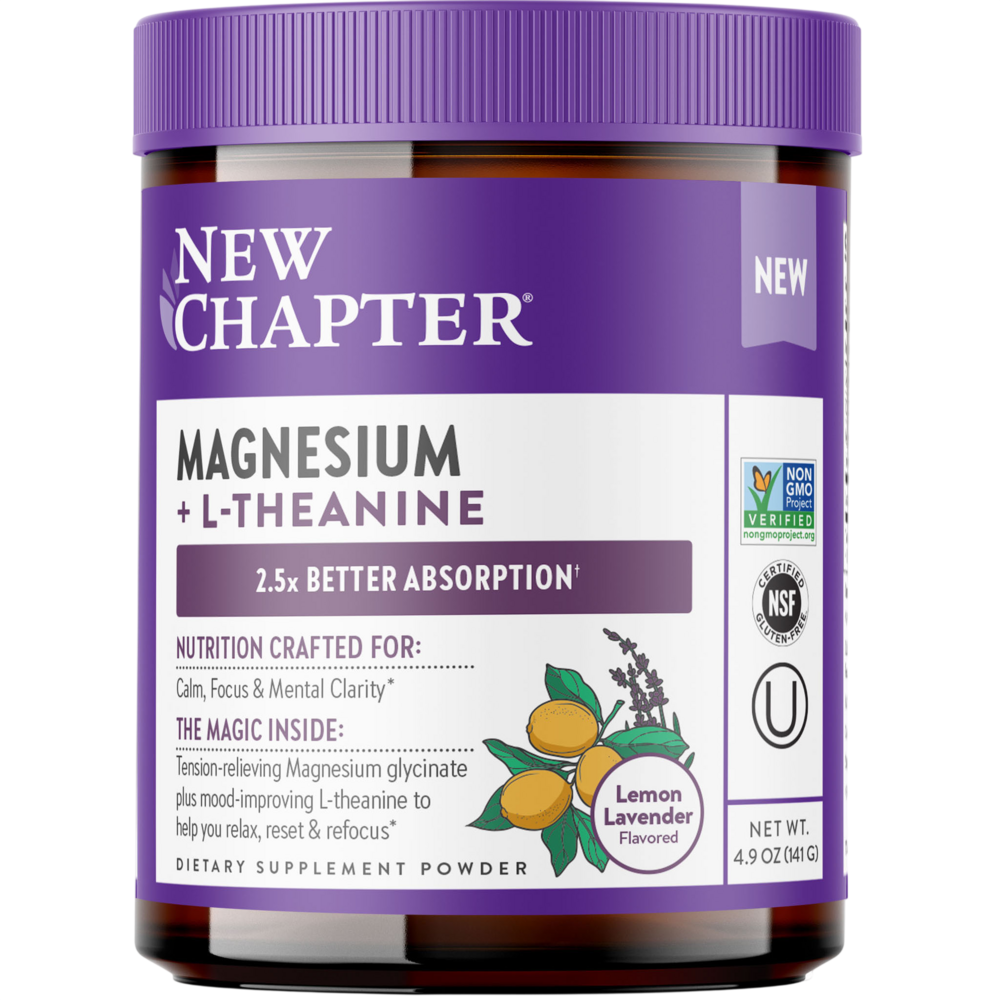 Magnesium + L Theanine Powder, Lavender Lemon, 141 Grams