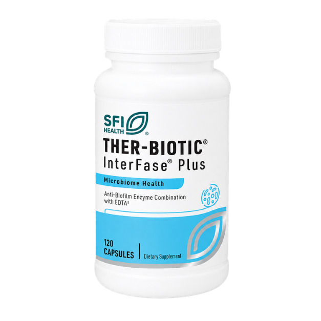 Ther-Biotic® Interfase® Plus, Anti-Biofilm Enzyme Combination with EDTA, 120 Capsules