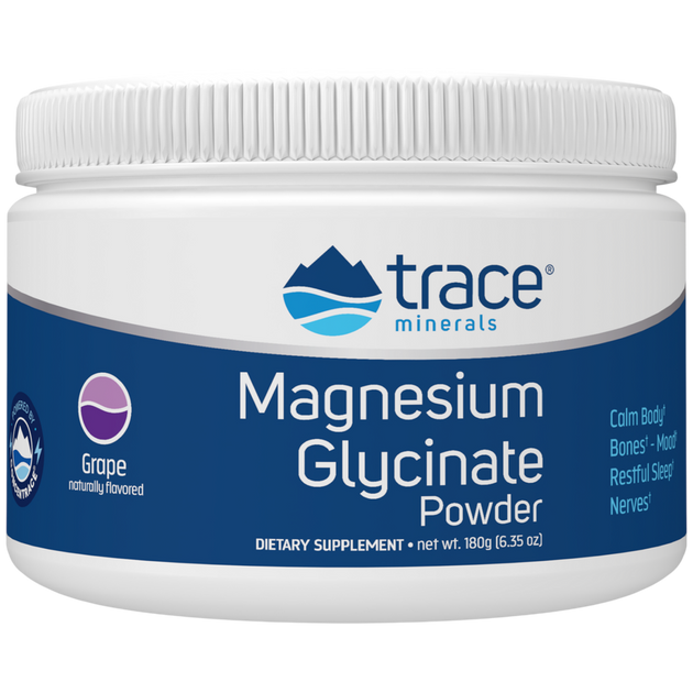 Magnesium Glycinate Powder Grape, 180 g Powder , Brand_Trace Minerals Form_Powder Size_180 g
