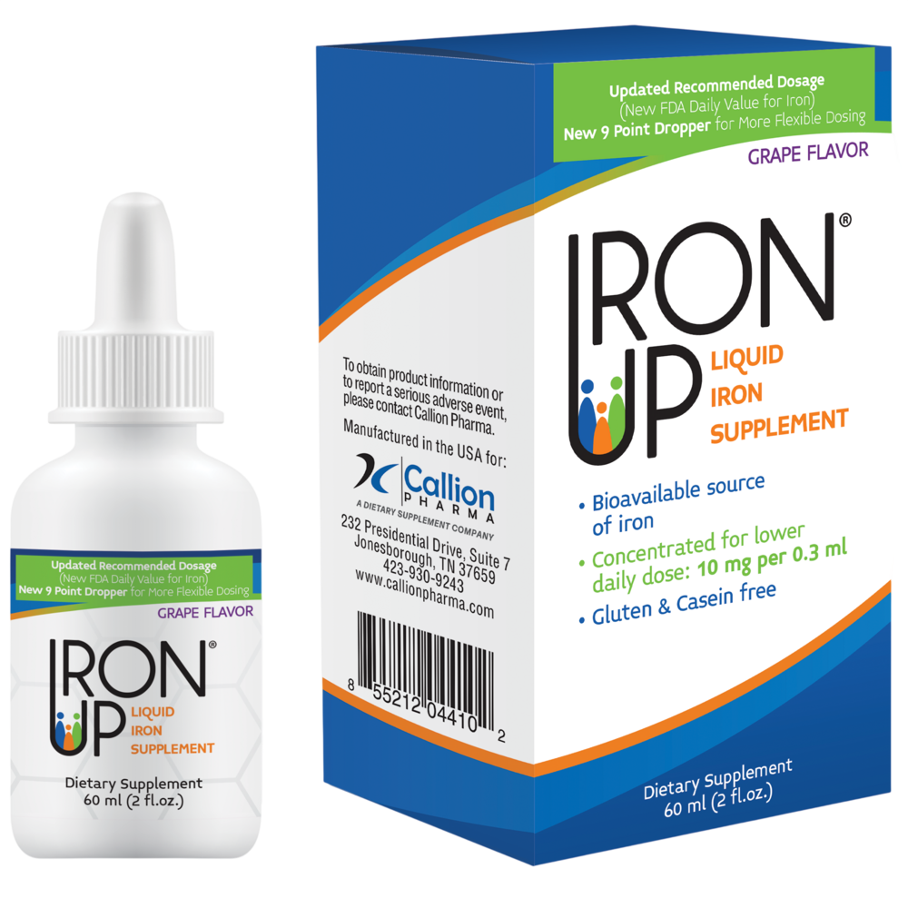 A.C. Grace IronUp Liquid Iron Supplement Grape 2 fl oz - front of bottle