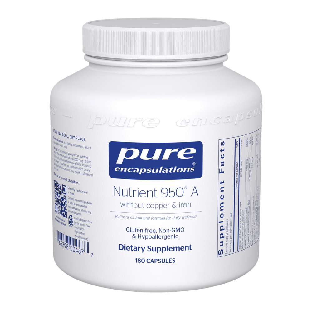 Nutrient 950 A without Copper and Iron, 180 Capsules , Brand_Pure Encapsulations caps Form_Capsules Not Emersons Requires Consultation Size_180 Caps Size_180 Capsules