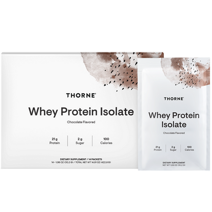 Whey Protein Isolate Chocolate Flavored, 14 Packets , Brand_Thorne Research Form_Packets Size_14 Packets
