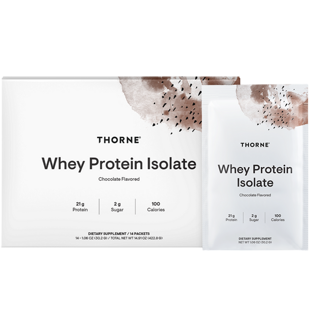 Whey Protein Isolate Chocolate Flavored, 14 Packets , Brand_Thorne Research Form_Packets Size_14 Packets