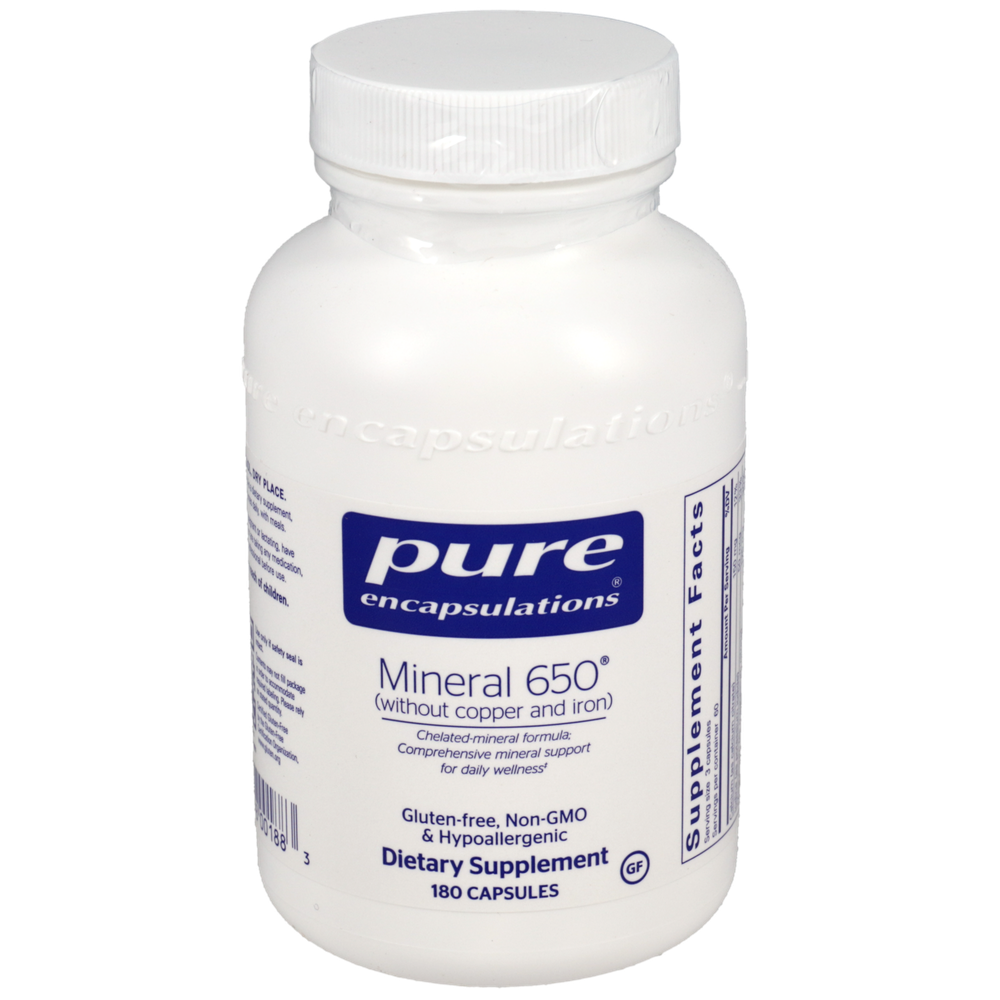 Mineral 650 (without copper and iron), 180 Capsules , Brand_Pure Encapsulations caps Emersons