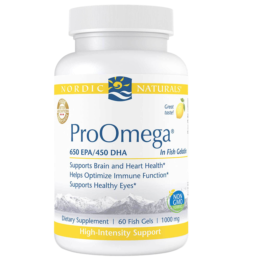 Nordic Naturals ProOmega in Fish Gelatin - front of bottle