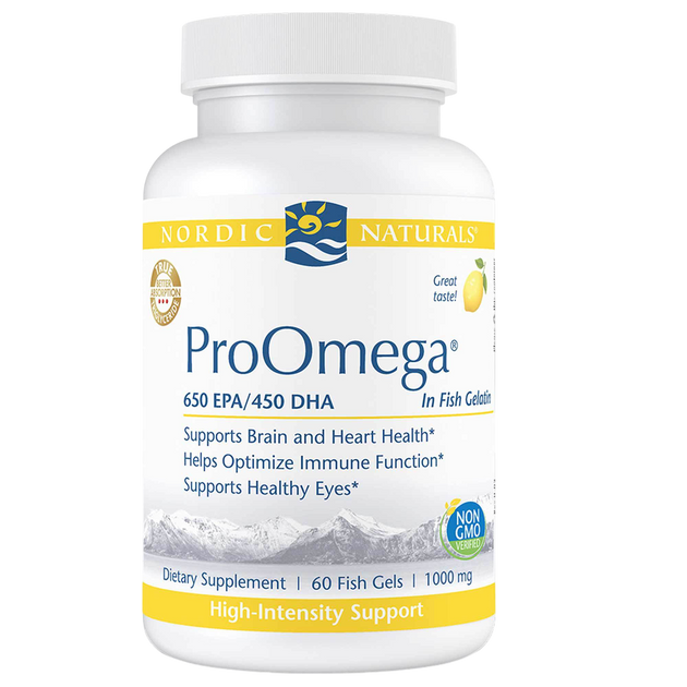 Nordic Naturals ProOmega in Fish Gelatin - front of bottle