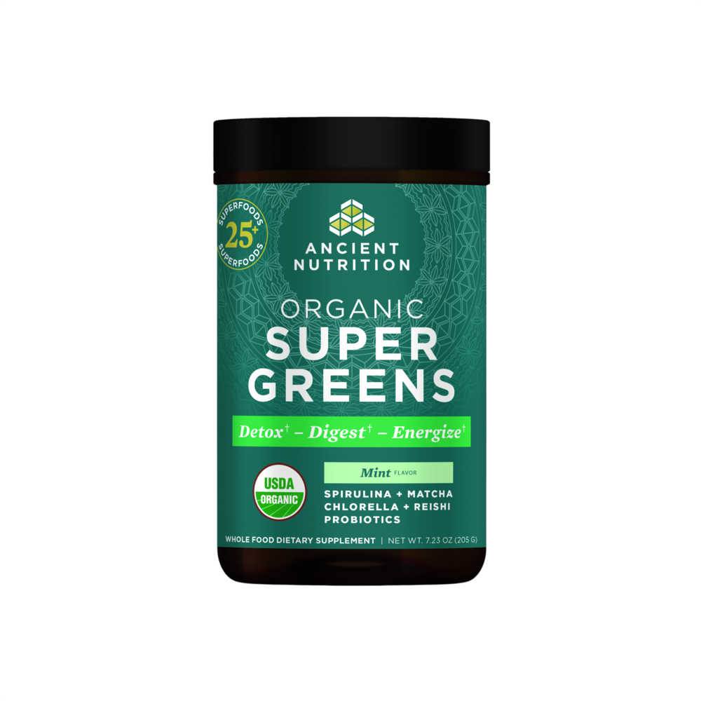 Ancient Nutrition Organic SuperGreens Powder - Mint - front