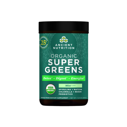 Ancient Nutrition Organic SuperGreens Powder - Mint - front