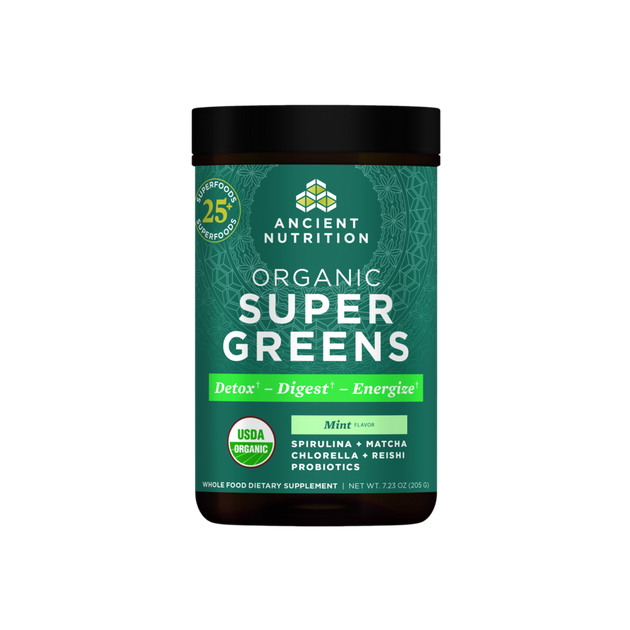 Ancient Nutrition Organic SuperGreens Powder - Mint - front
