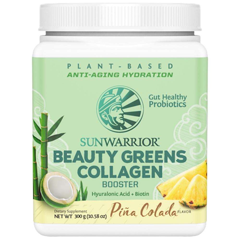 Beauty Greens Collagen Booster, Piña Colada, 300 g Powder , Brand_Sunwarrior Flavor_Piña Colada Form_Powder Potency_1 g Size_300 g