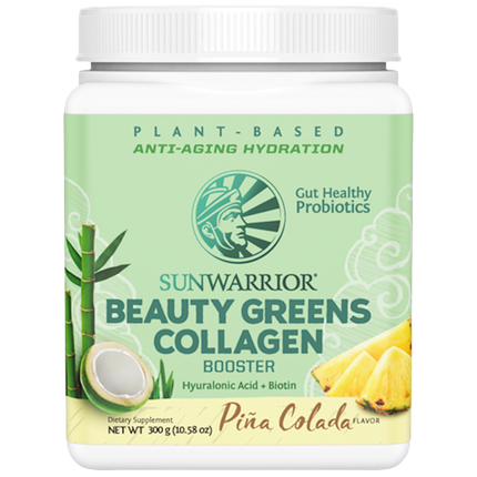 Beauty Greens Collagen Booster, Piña Colada, 300 g Powder , Brand_Sunwarrior Flavor_Piña Colada Form_Powder Potency_1 g Size_300 g