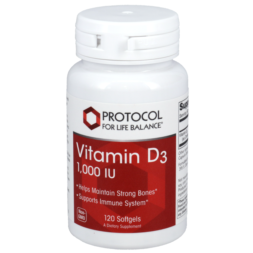 Vitamin D3 1,000IU, 120 Softgels , Brand_Protocol for Life Balance Form_Softgels Requires Consultation Size_120 Softgels softgels