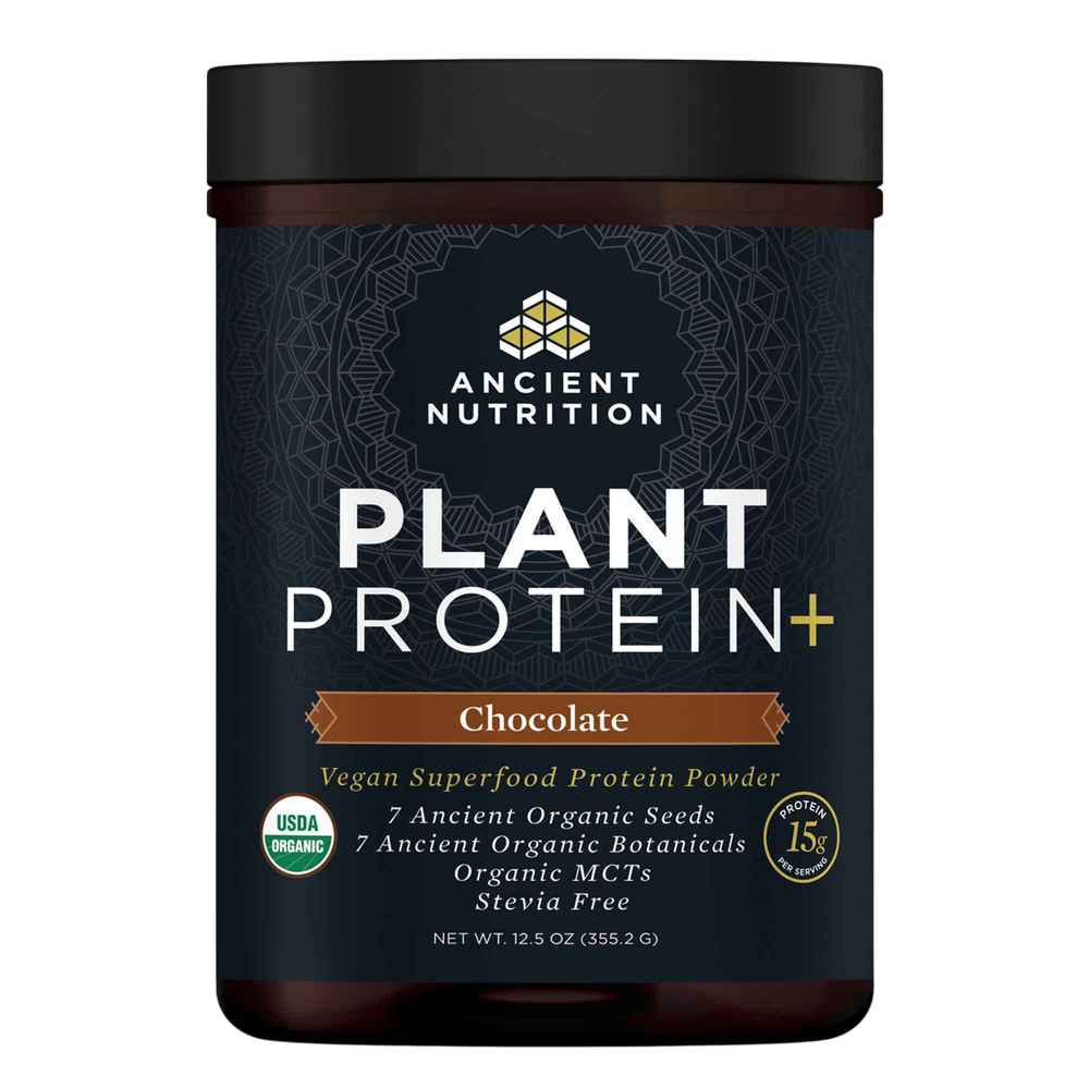 Ancient Nutrition Plant Protein+ Chocolate - front