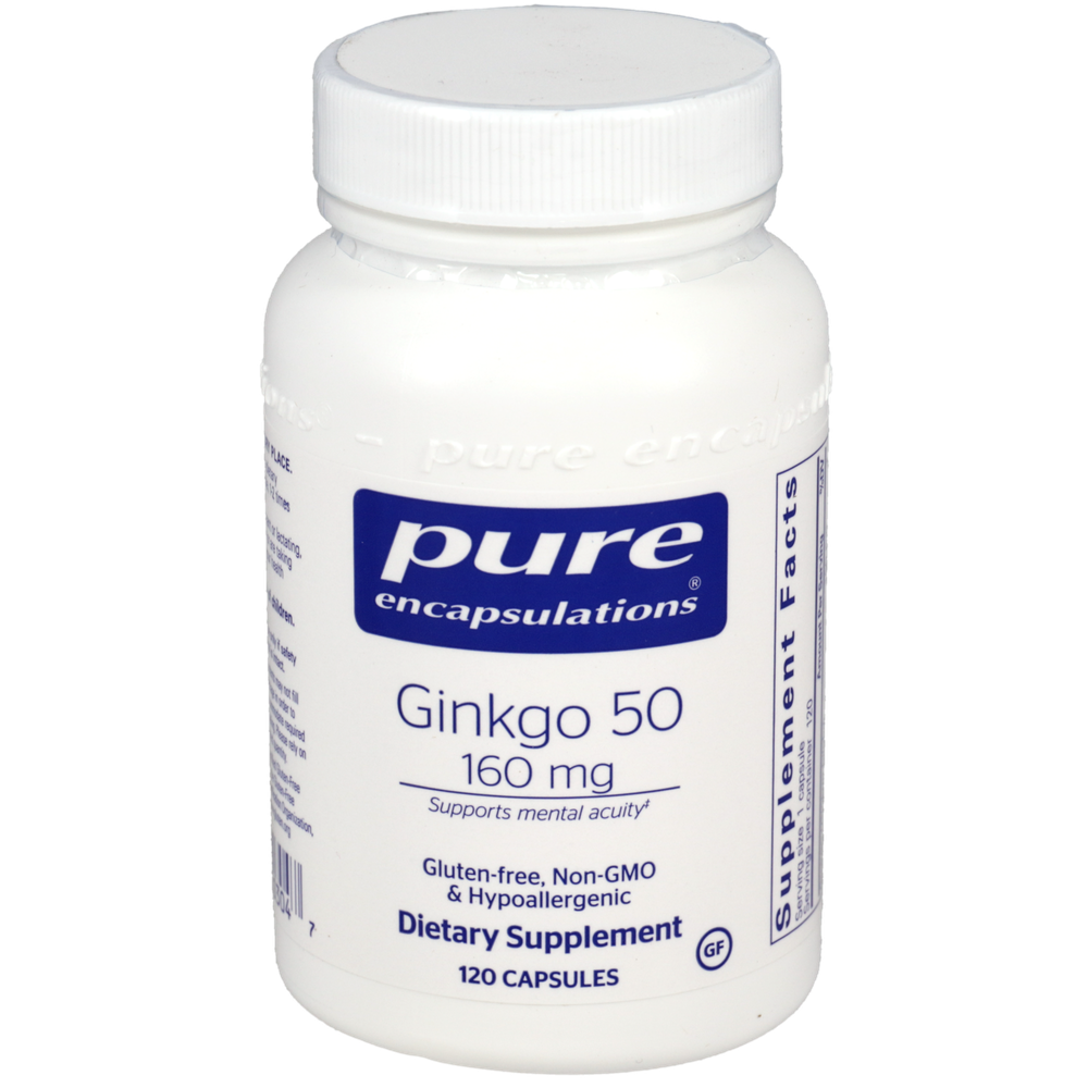 Ginkgo 50 160 mg, 120 Capsules , Brand_Pure Encapsulations caps Emersons