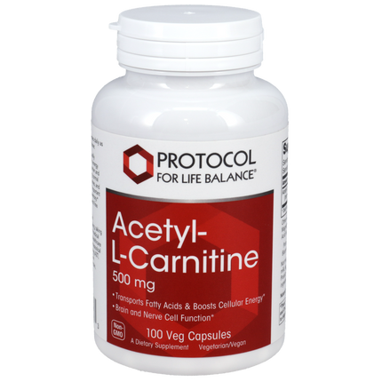 Acetyl-L-Carnitine 500mg, 100 Capsules , Brand_Protocol for Life Balance capsules Form_Capsules Requires Consultation Size_100 Capsules