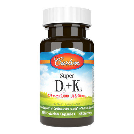 Super D3 + K2, 45 Capsules