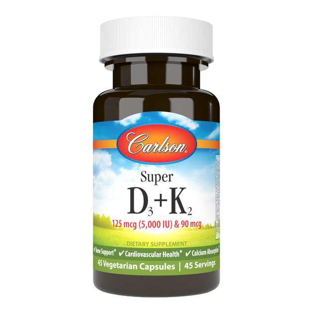 Super D3 + K2, 45 Capsules
