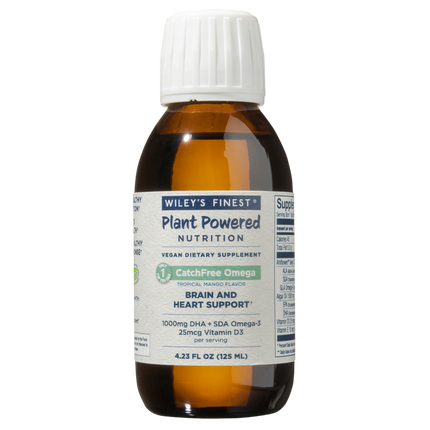 Plant Powered Nutrition CatchFree Omega, Vegan, Tropical Mango Flavor, 125 mL Liquid , Brand_Wiley's Fish Oil Form_Liquid Size_125 mL