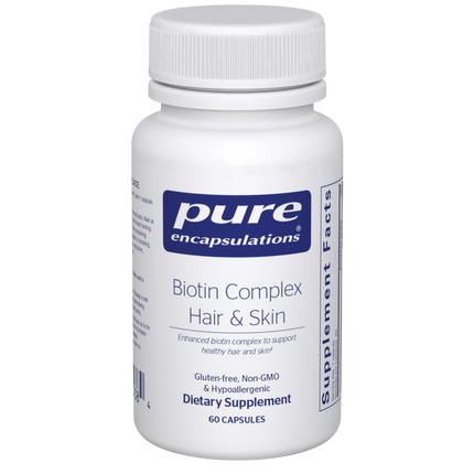 Biotin Complex Hair & Skin, 60 Capsules , Brand_Pure Encapsulations Form_Capsules Requires Consultation Size_60 Capsules