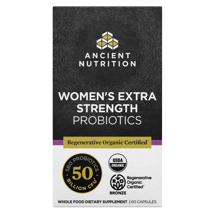Ancient Nutrition Regenerative Organic Certified Women's Extra Strength Probiotics 50B - front