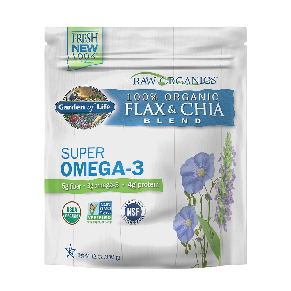 RAW Organics Organic Golden Flaxseed & Chia Seed, 12 oz Packet