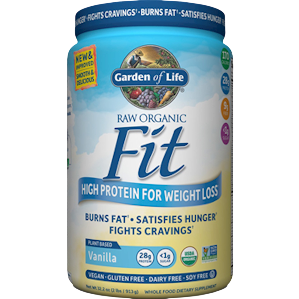 RAW Organic Fit Plant Based Protein, 28g of Protein, Vanilla Flavor, 32.8 Oz (930 g) Powder