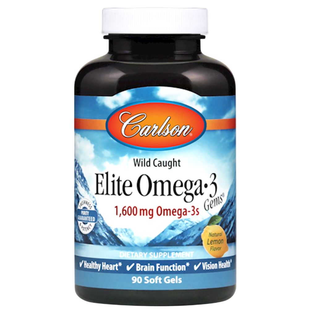 Wild Caught Elite Omega-3 Gems®, 1600 mg Omega 3s, Lemon Flavor, 90 Softgels