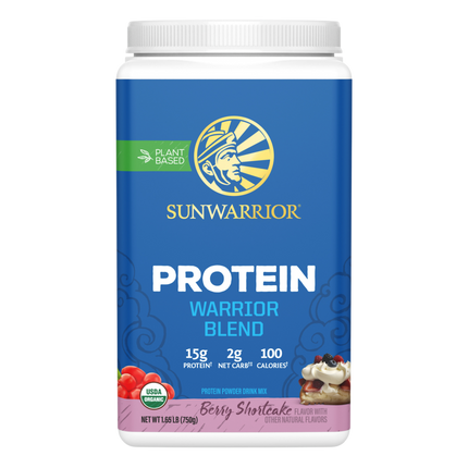 Warrior Blend Berry Shortcake, 750 g Powder , Brand_Sunwarrior Flavor_Berry Shortcake Form_Powder Potency_15 g Size_750 g