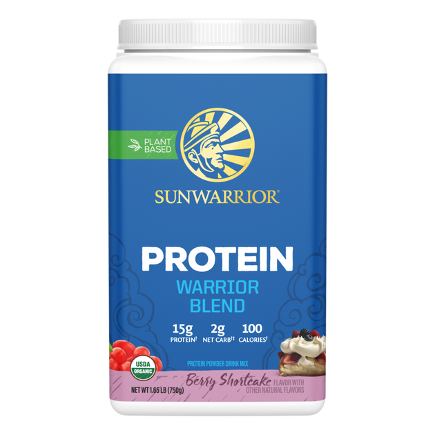 Warrior Blend Berry Shortcake, 750 g Powder , Brand_Sunwarrior Flavor_Berry Shortcake Form_Powder Potency_15 g Size_750 g