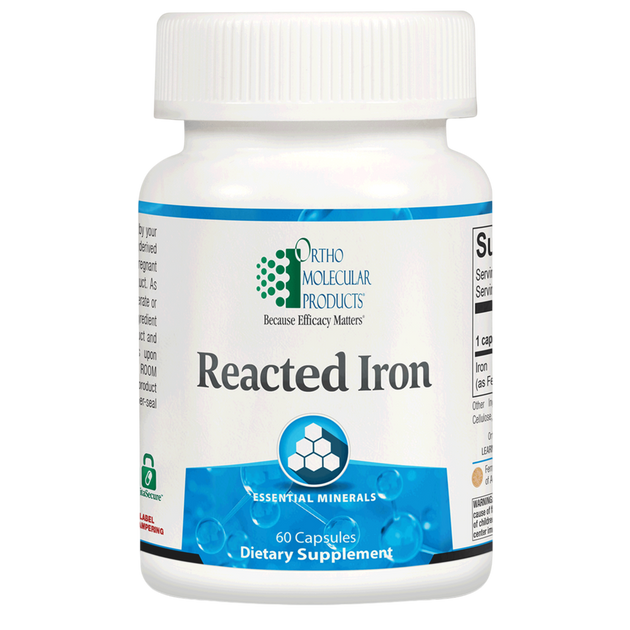 Reacted Iron, 60 capsules , Brand_Ortho Molecular caps Form_Capsules Requires Consultation Size_60 Caps