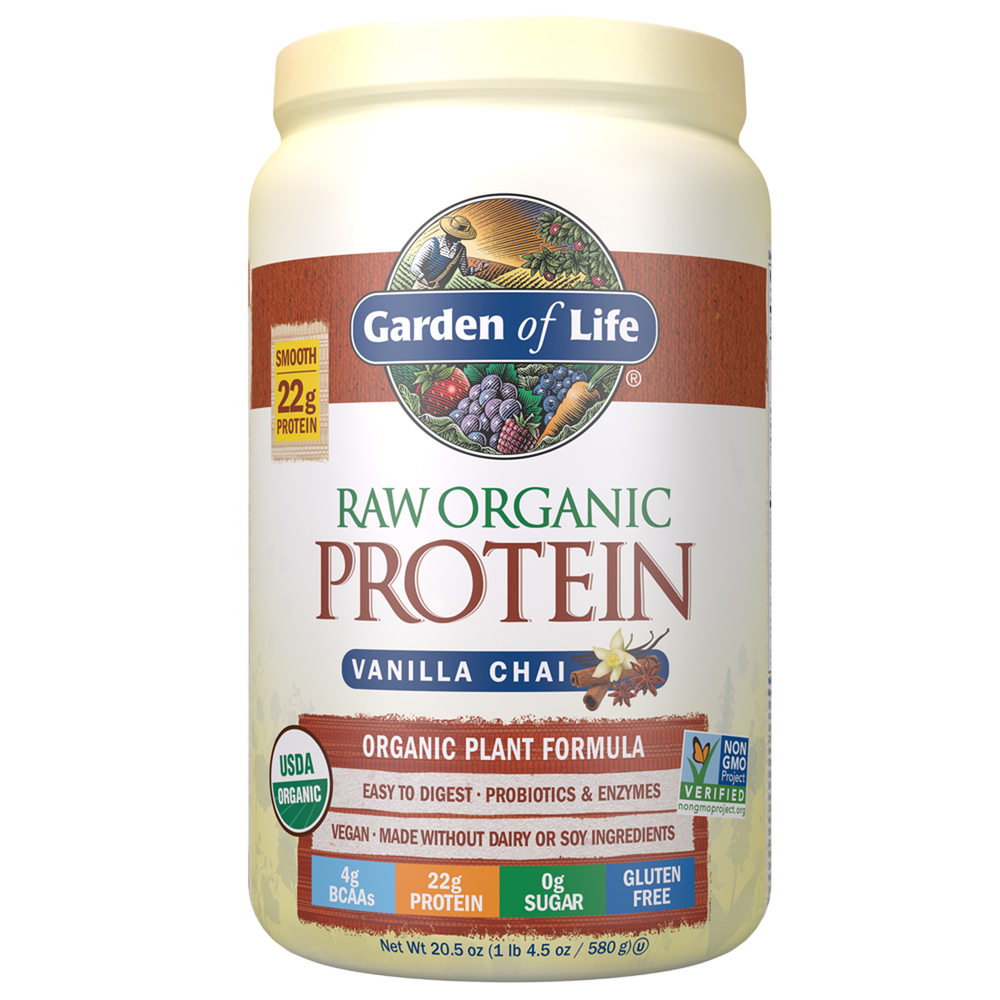 Raw Organic Protein Powder Vanilla Spiced Chai, 580 g