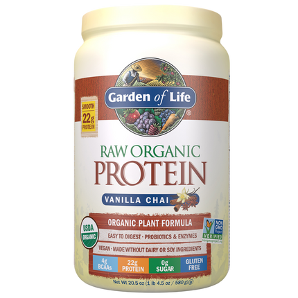 Raw Organic Protein Powder Vanilla Spiced Chai, 580 g