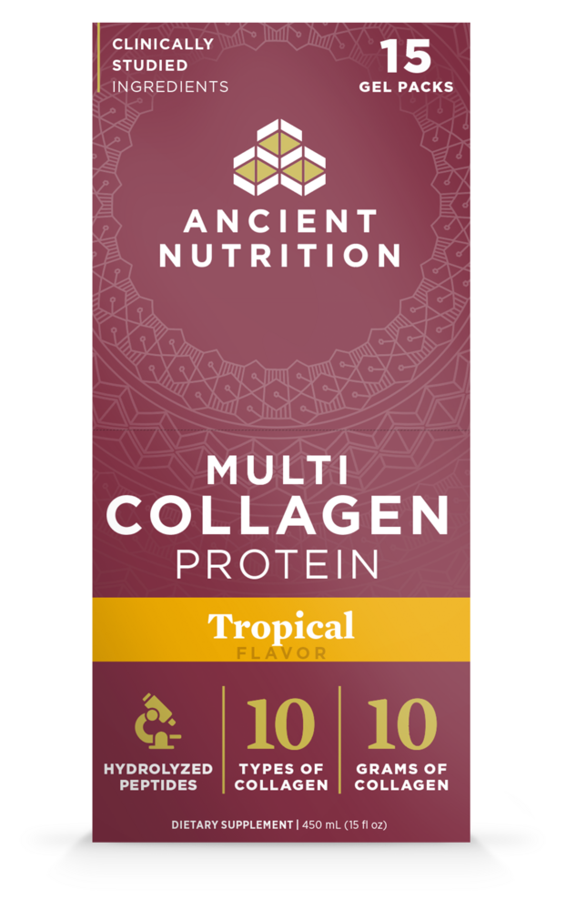 Ancient Nutrition Multi Collagen Protein Gel Packs, Tropical - front