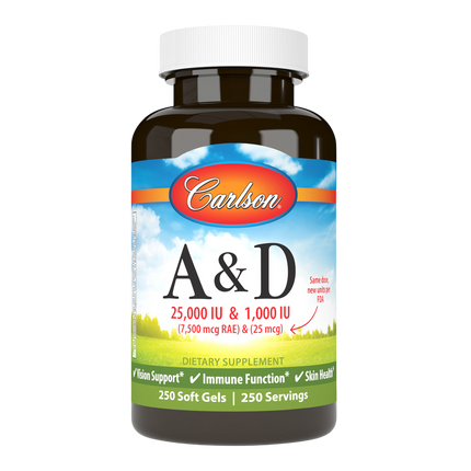 A & D 25000IU & 1000IU, 250 Softgels