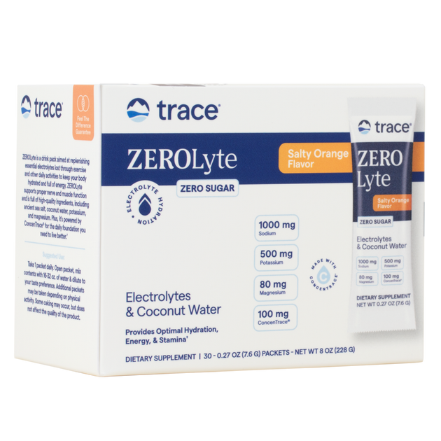 ZeroLyte - Salty Orange, 30 Packets , Brand_Trace Minerals Form_Packets Size_30 Packets