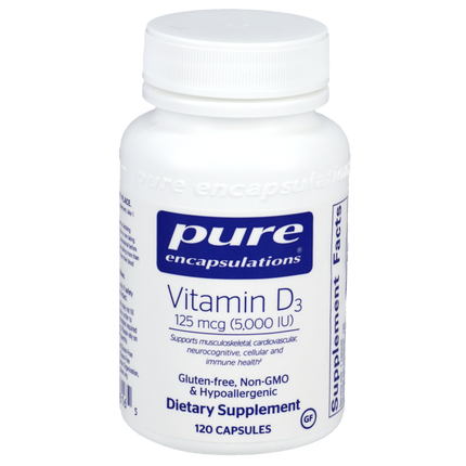 Vitamin D3 125mcg (5,000IU), 120 Capsules , Brand_Pure Encapsulations Form_Capsules Requires Consultation Size_120 Capsules