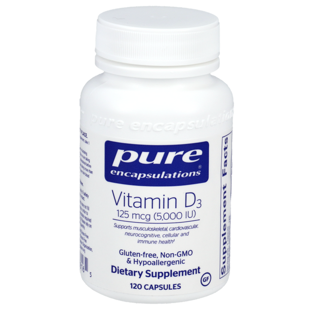 Vitamin D3 125mcg (5,000IU), 120 Capsules , Brand_Pure Encapsulations Form_Capsules Requires Consultation Size_120 Capsules