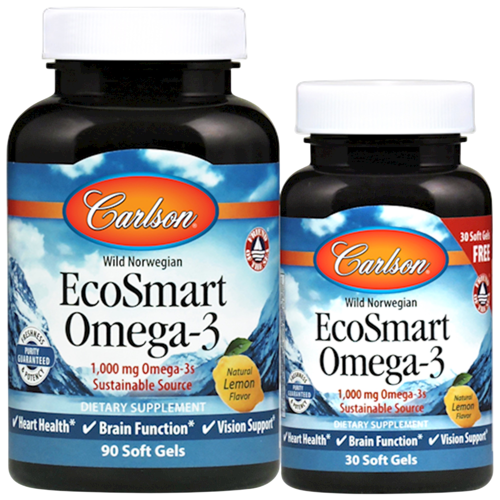 EcoSmart Omega-3 1,000mg, lemon, 120 Softgels