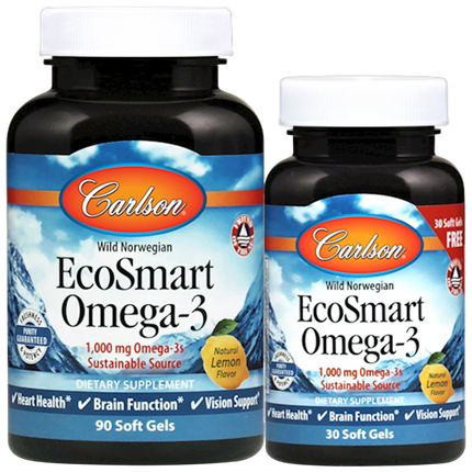 EcoSmart Omega-3 1,000mg, lemon, 120 Softgels