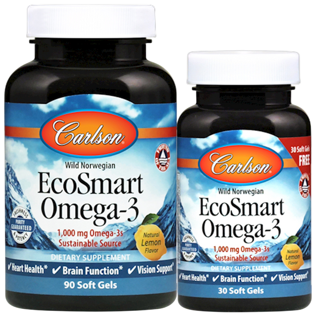 EcoSmart Omega-3 1,000mg, lemon, 120 Softgels